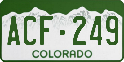 CO license plate ACF249