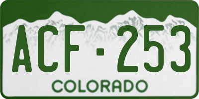 CO license plate ACF253
