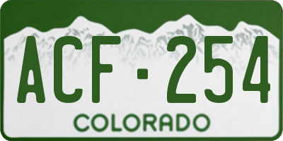 CO license plate ACF254