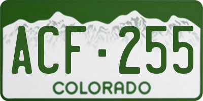 CO license plate ACF255
