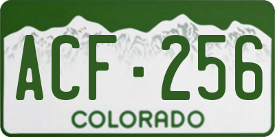 CO license plate ACF256