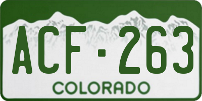 CO license plate ACF263