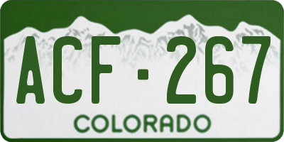 CO license plate ACF267