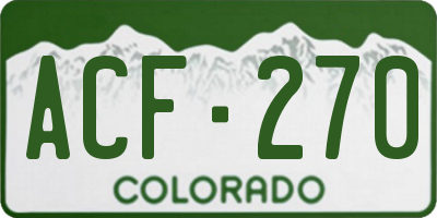 CO license plate ACF270