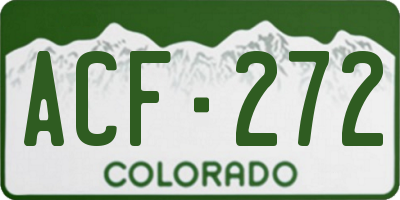 CO license plate ACF272