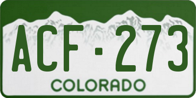 CO license plate ACF273