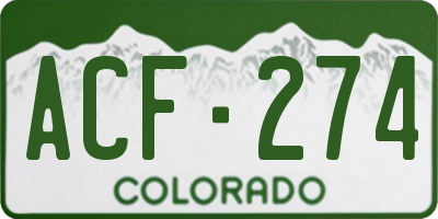 CO license plate ACF274