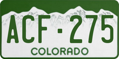 CO license plate ACF275
