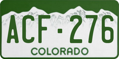 CO license plate ACF276