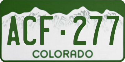 CO license plate ACF277