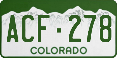 CO license plate ACF278