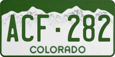 CO license plate ACF282