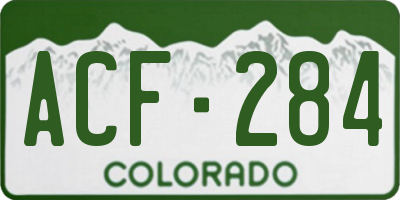 CO license plate ACF284