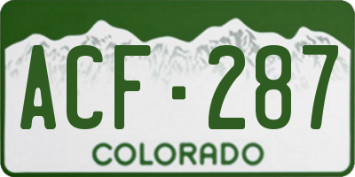 CO license plate ACF287