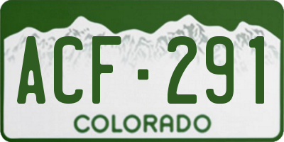 CO license plate ACF291