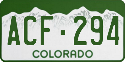 CO license plate ACF294