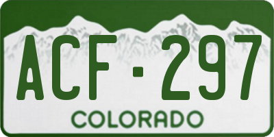 CO license plate ACF297