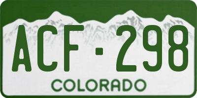 CO license plate ACF298