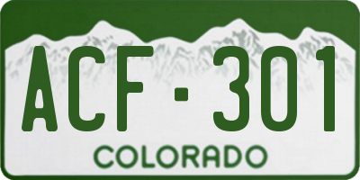 CO license plate ACF301