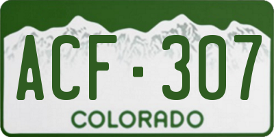 CO license plate ACF307