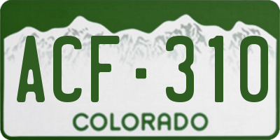 CO license plate ACF310