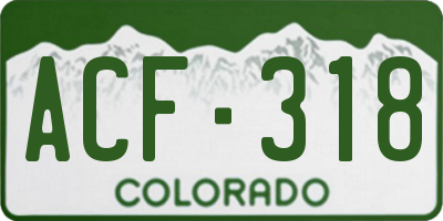 CO license plate ACF318