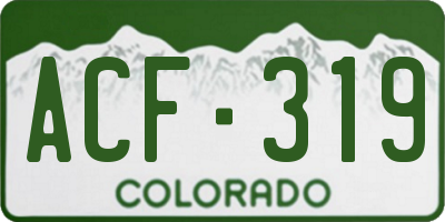 CO license plate ACF319
