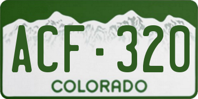 CO license plate ACF320