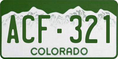 CO license plate ACF321