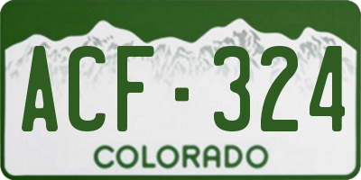 CO license plate ACF324
