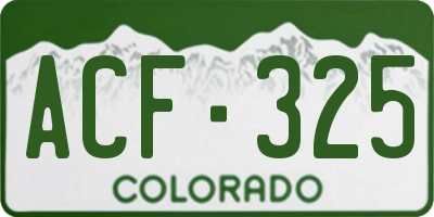 CO license plate ACF325
