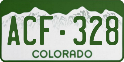 CO license plate ACF328