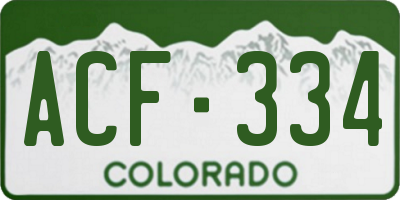 CO license plate ACF334