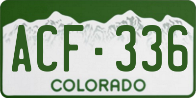 CO license plate ACF336