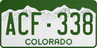 CO license plate ACF338