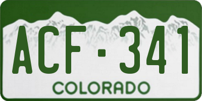 CO license plate ACF341
