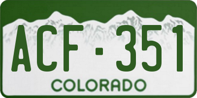 CO license plate ACF351