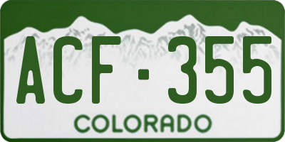 CO license plate ACF355