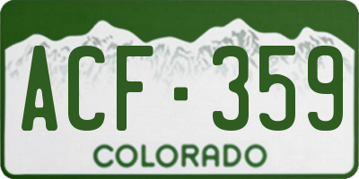 CO license plate ACF359