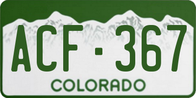 CO license plate ACF367