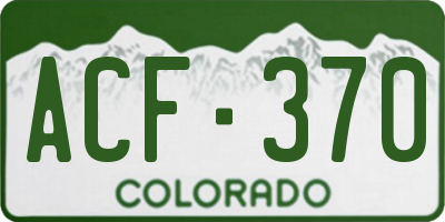 CO license plate ACF370