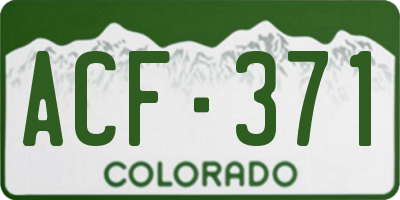 CO license plate ACF371