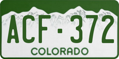 CO license plate ACF372