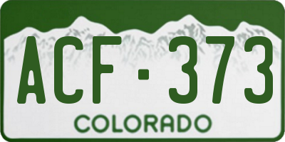CO license plate ACF373