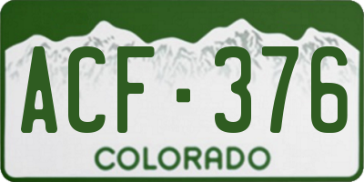 CO license plate ACF376