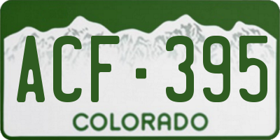 CO license plate ACF395