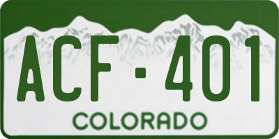 CO license plate ACF401