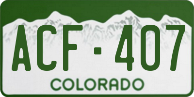 CO license plate ACF407