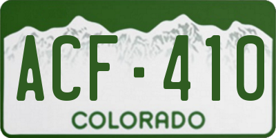 CO license plate ACF410