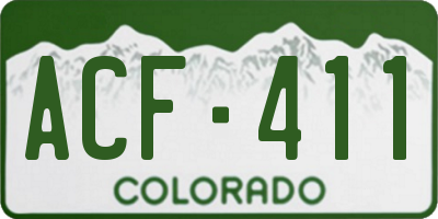 CO license plate ACF411